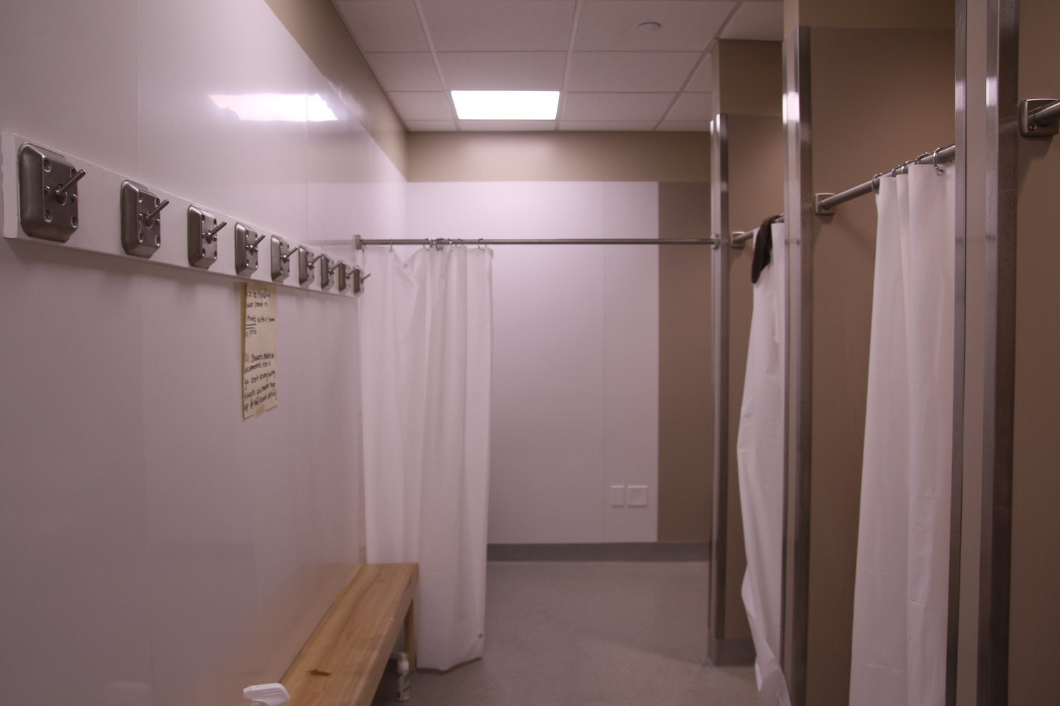 Renovated shower room at the Pawtucket shelter