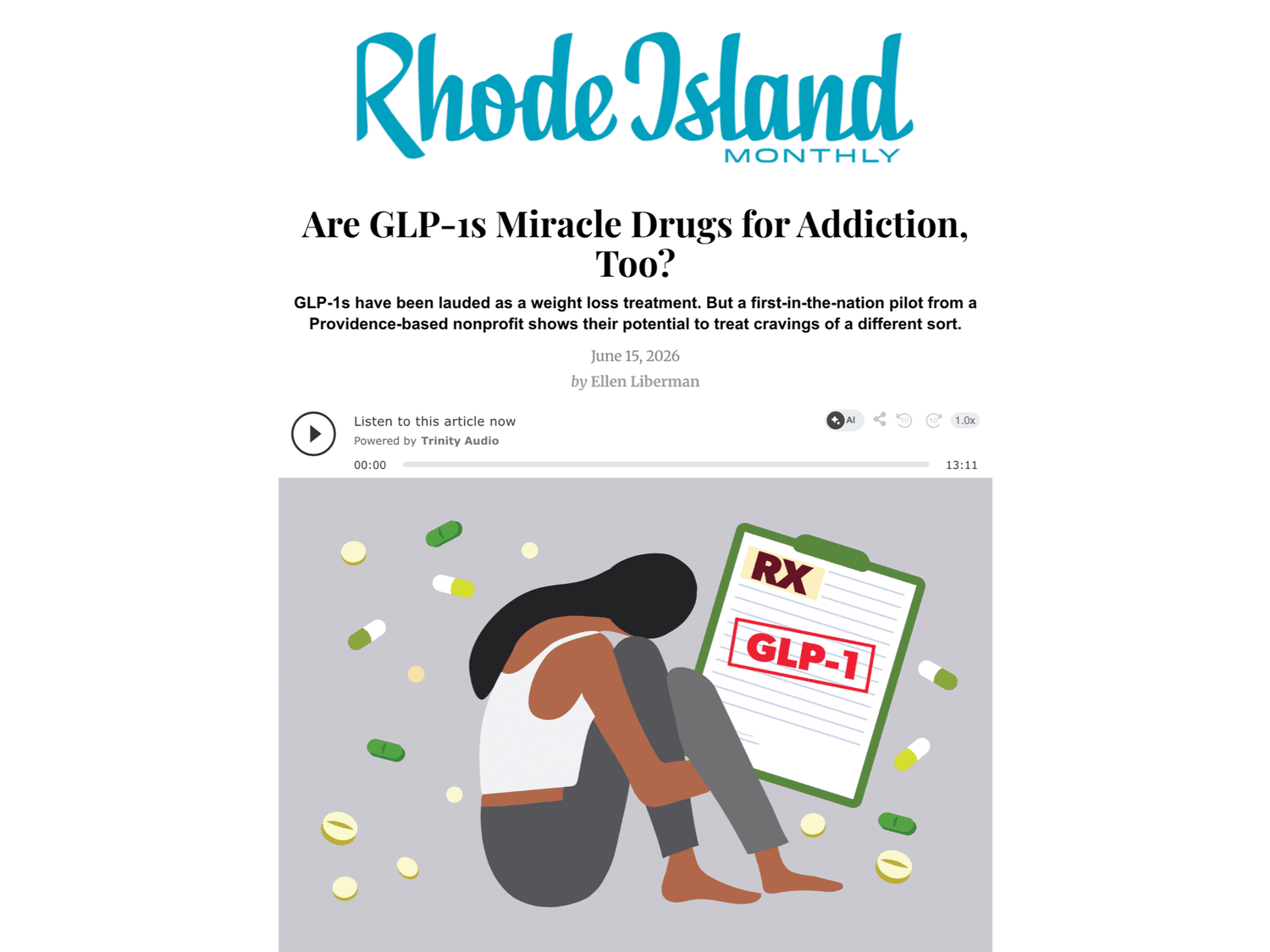 Rhode Island Monthly article: Are GLP-1s Miracle Drugs for Addiction, Too?