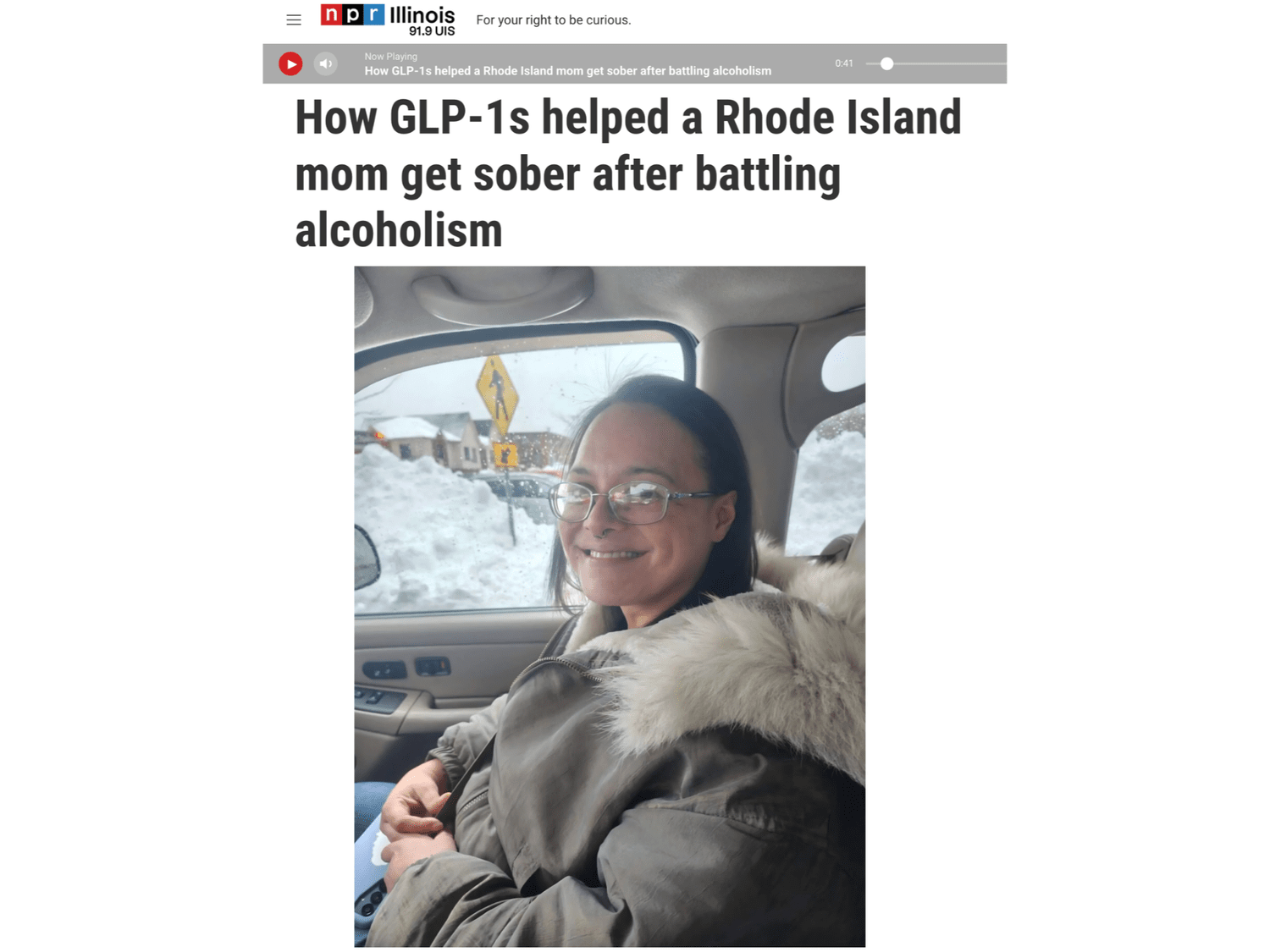 NPR Illinois article: How GLP-1s helped a Rhode Island mom get sober after battling alcoholism