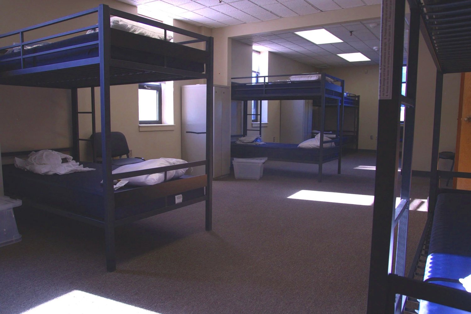 Bunk beds in the new 50-person Woonsocket shelter